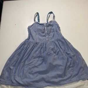 Blue and white striped kids dress